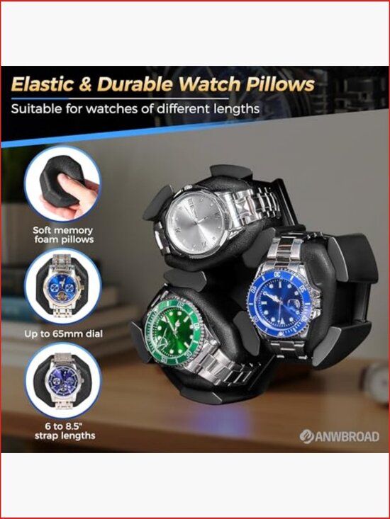 6 Watch Winder Box for Automatic Watches with Glass Lid, 4 Modes, Quiet Motor - main image 6